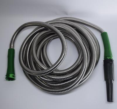 China 304 AISI 25ft 50ft 75ft 100ft Adjustable Portable Stainless Steel Metal Garden Hose for sale