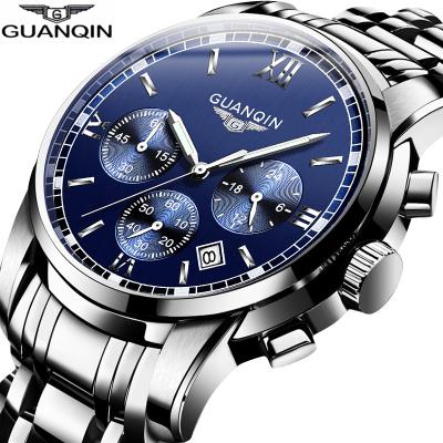 China Custom Full Calendar LOGO Automatic Movement Watches Stainless Steel Quartz Men's Waterproof Wrist Watch for sale