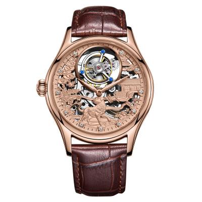 China Real Dog Guanqin Switzerland Zodiac Chronograph Tourbillon Tourbillon Fashion Mechanical Skeleton Watch Men's Watch Leather Gold Waterproof for sale