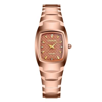 China Chronograph Guanqin Rose Gold Digital Pc 21 Quartz Personalized Wrist Watch Women OEM for sale