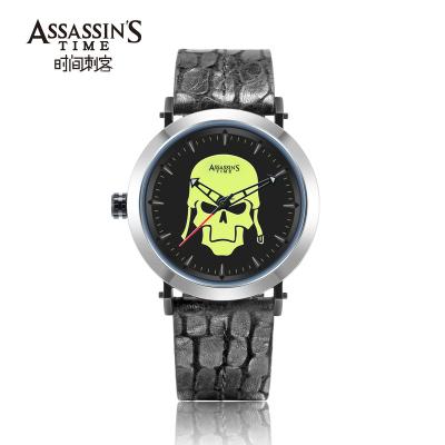 China Cheap Hot Selling Good Quality OEM ODM Wristwatches Skull Watch Auto Date Fashion Private Japan Movt Quartz Steel Leather Men for sale