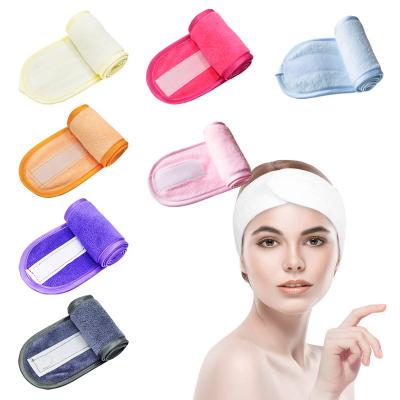 China 2021 Eco-friendly Reusable Wholesale Fashion Thickened Microfiber Spa Makeup Headband For Women for sale