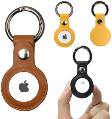 China PU Leather Key Ring Protective Cover Case PU Silicone Air Shell Anti-fall Tags Accessories Wireless Tracker Protector For Airtags for sale