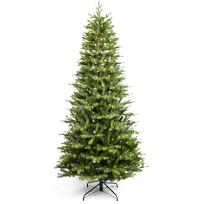 China PE/PVC Christmas Decoration Tree 7.5 Feet PE PVC Mixed Leaves Green Pre-Lit Christmas Tree for sale