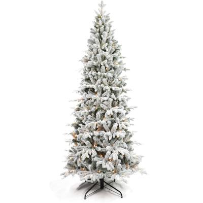 China Christamas Decoration 9ft Outdoor Artificial Snow Pre-Lit Christmas Tree Assembled Pine With 250 Warm White And Multicolor for sale