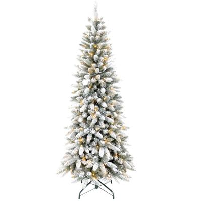 China Outdoor Christamas Decoration Ball Tilts White Christmas Tree Snow Decoration Christmas Tree for sale