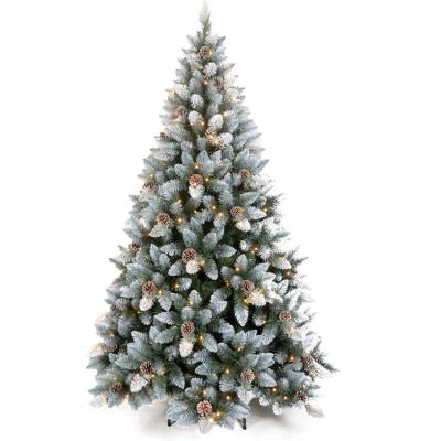 China Factory Wholesale Outdoor Decoration Factory Prelit Metal Christamas Custom Christmas Tree Snowing Floating Xmas Tree With Lights Xmas for sale