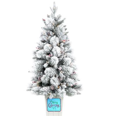 China Wholesale PVC/Hard Needle PVC/Hard Needle Flocked Basin Table Artificial Christmas Tree For Decoration Small Christmas Trees for sale