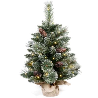 China Wholesale PVC/Hard Needle Table Tree 2 Feet PVC/Hard Needle Table Tree Decorate Christmas Tree With Led Rotation For Christmas Holiday for sale