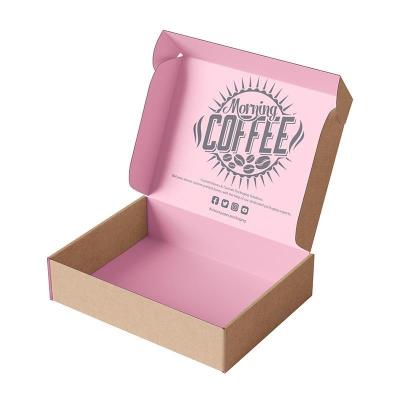 China Custom Cheap Recyclable Pink Cardboard Materials Small Recycled Gift Ad Boxes Custom High Quality Corrugated Packaging Box Ads Shipping for sale