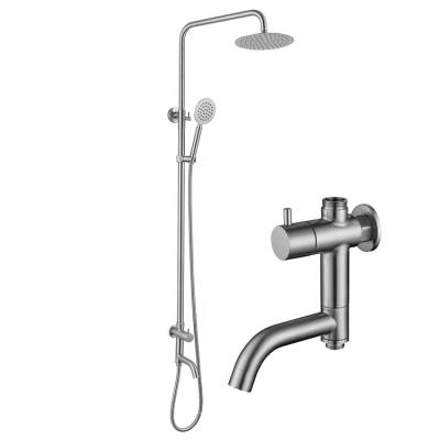 China Sliding Bar Bathroom Sprayer Temperature Control Mixer Shower Panel OEM Stainless Steel Style Outdoor Ceramic Coreless for sale