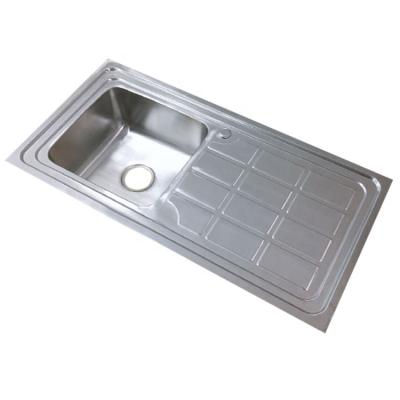 China Without Faucet Singapore Hot Selling Single Wing Sink Stainless Steel Kitchen Checkered Basin for sale