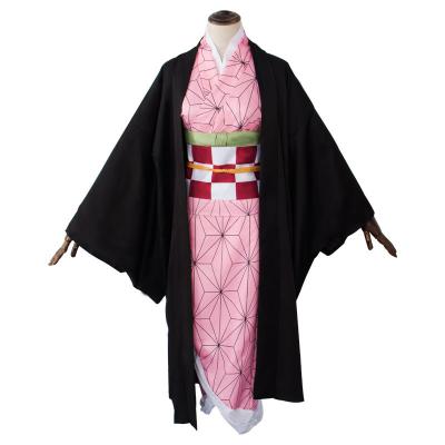 China Adult and Kids Anime Demon Slayer Cosplay Breathable Agatsuma Zenitsu Kimetsu Costume No Yaiba Men Yellow Ecoparty Uniform Halloween Kimono for sale