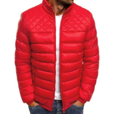 China Viable Mens Parka Winter Coat Mens Cotton Jacket Solid Red Plus Size Casual Parka Streetwear Men Zipper Overcoat for sale