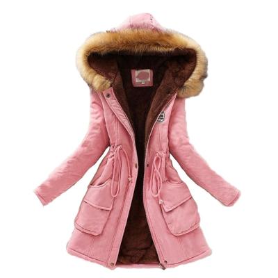 China Fashion Reversible Parka Coat Women Plus Jacket 2021 Cotton Hooded Long Sleeve Warmth Thick Colors Clothing Autumn Winter New 16 JD598 for sale