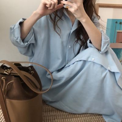 China Oversized S-2XL Long Beach Cotton New Summer Shirt Dress Rose Vintage Breathable Evening Party Dress Women Dresses Loose Long Dress Vestido Sheer for sale