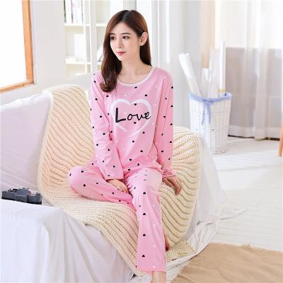 China Coldker Womens Sleep Lounge Pajamas Woman QUICK DRY Sleeving Long Pajamas Set CartoonPrint Pajamas Cotton Sleepwear for sale