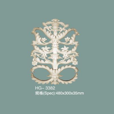 China Decorative Wall Ornamental Moulding Polyurethane Decor Onlay Scroll HG-3382 for sale