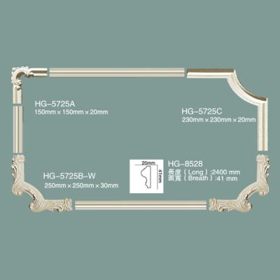 China Polyurethane Wainscoting Decorative PU Wall Panel Moulding Corner HG-5725 for sale