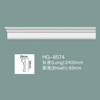 China PU Wall Moulding Dado Rail Foam Skirting Board PU Wall Baseboard HG-8574 for sale