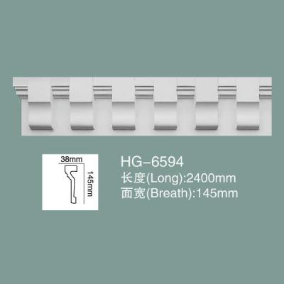 China PU Wainscoting Dado Rail PU Baseboard de pared de poliuretano PU Moldeado HG-6594 en venta