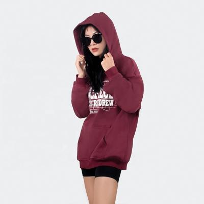 China New Anti-wrinkle PGW011#2022 Autumn And Winter Letter Print Crewneck Pullover Bandeau Pocket Hooded Sweatshirt Women for sale