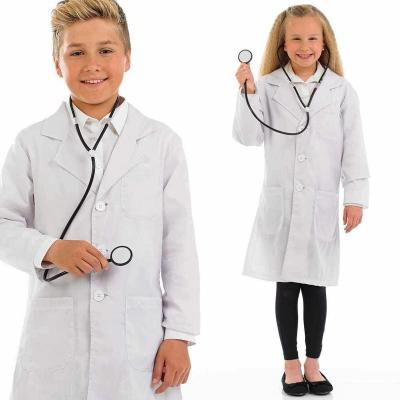 China Wholesale Custom Made Kids Eco-Friendly Cosplay Kids Boy Girl White Lab Coat Costumes For Role Play for sale