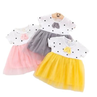 China New Beautiful Modern Baby Girls Casual Anti-Wrinkle Cloth Girls Short Sleeve Kids Casual Dress Baby Girl Clothes for sale