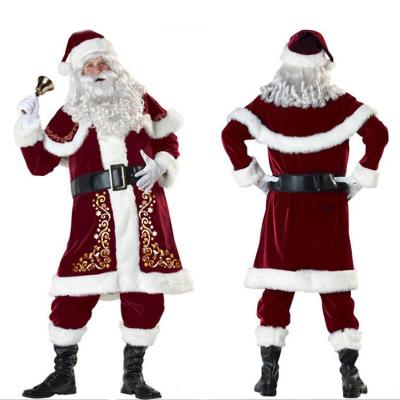 China Prop Manufacturer Direct Selling Christmas Santa Claus Cosplay Costume Santa Claus Clothes for sale