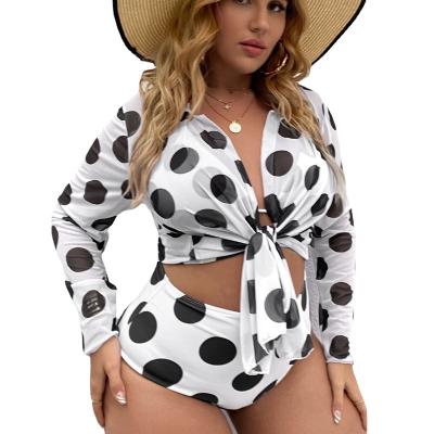 China 8385485 Breathable Women Plus Size Cover Up High-Waisted Print Thong Beach Wear Swimwear Bikini Set for sale