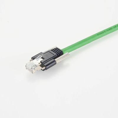 China Highly flexible camera GigE RJ45 cable with two m2 take-off screws for sale