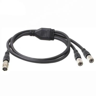 China Industrial Camera Hirose Splitter Cable 4 Pin Male To Splitter 2 Female Power Cable for sale