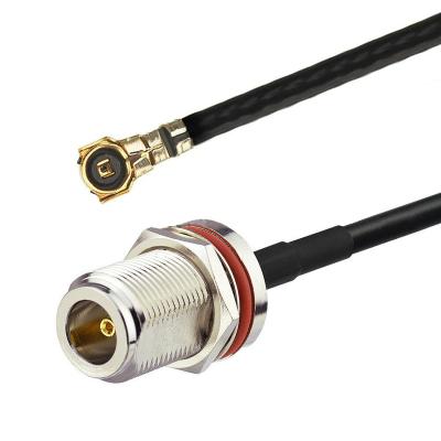 China MHF4 To IPX N Type Waterproof Braid Bulkhead Cables Coaxial Cable MHF4 To N Type Cables for sale