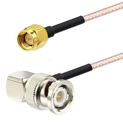 China Ham Radio 90 Degree Right Angle BNC To SMA Cable 	PVC Cable Wire BNC Male Right Angle for sale