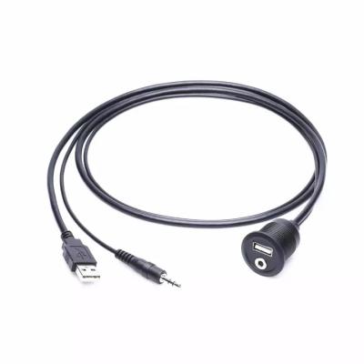 China Built at. Speaker USB Mount Cable 3.5mm Extension Flush, Stream, Dash, Panel Mount Cable for sale