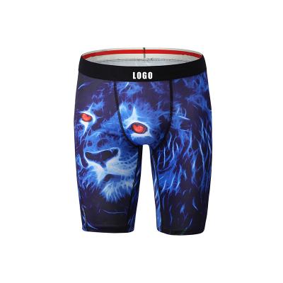 China Antibacterial Custom Logo Sports Underwear Lion Pattern 3D Printing Under Wear Men Boxers Underwear for sale