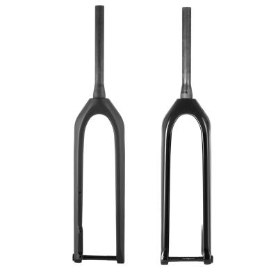 China BMX Mountain Bike Front Forks Max Tire 3.0 MTB 15x110mm Tapered Carbon Fiber Internal Wiring Rigid Fork for sale