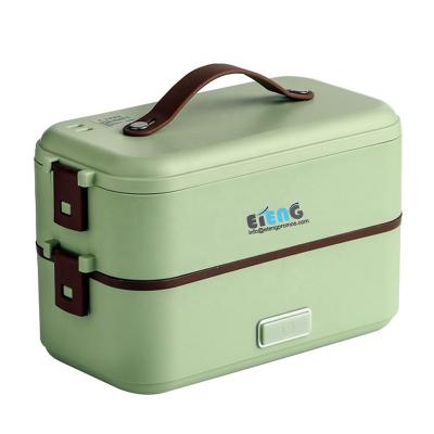 China New Design Sustainable 300 Watt Stainless Steel Stackable Lunch Box Bento Box Thermal Food Container Electronic Heated Cooked Lunch Box for sale