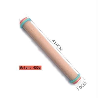 China Durable Non-Stick Outdoor Wood Rubber Dough Grip Dumpling Rolling Pin Custom Pizza Noodle Kids Baking Pins for sale