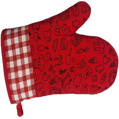 China Oven Gloves Heat Resistant viable with Oven Mitts with cotton lining for BBQ cooking for sale