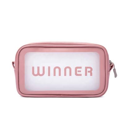 China Amazon Hot Selling Factory Wholesale Private Label Rose Makeup Bag Transparent Travel PU Clear Cosmetic Bag for sale