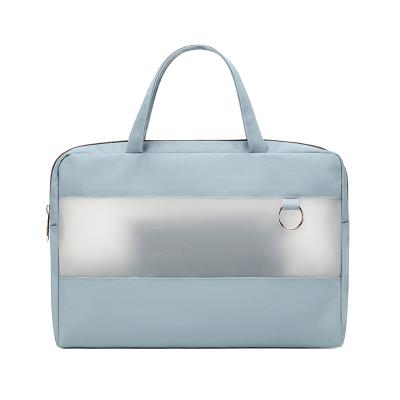 China Factory wholesale custom waterproof polyester zipper computer briefcase folder transparent business document bag set for sale