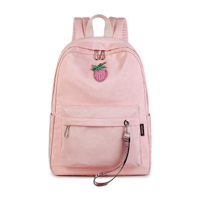 China Waterproof Casual Women Rucksack Waterproof Canvas Strawberry Backpack Teenager Soft School Bag for sale