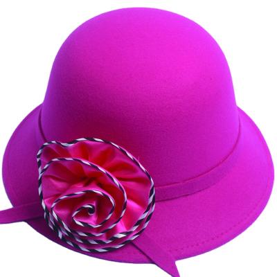 China British Flower Picture Style Hat Women's Wool Felt Hat Wool Felt Hat For Lady for sale