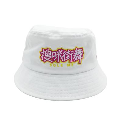 China Custom Picture Letter Logo White Color Bucket Hat Lady Hats For Summer for sale