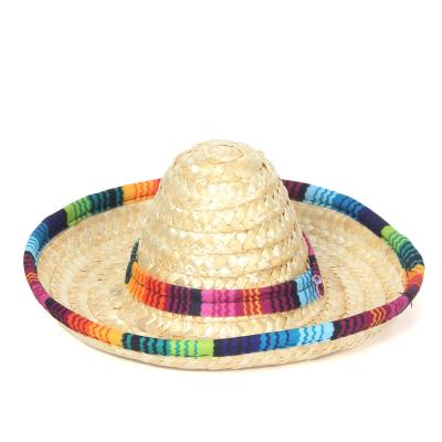 China Striped Cute Straw Hat Toy Straw Hat Pet Mexican Straw Hat Party for sale