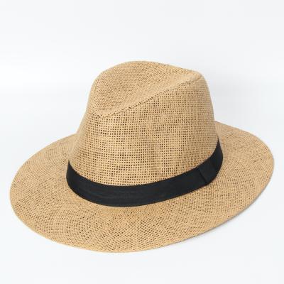 China Striped Straw Hat Summer Beach Hat Panama Straw Hat for sale