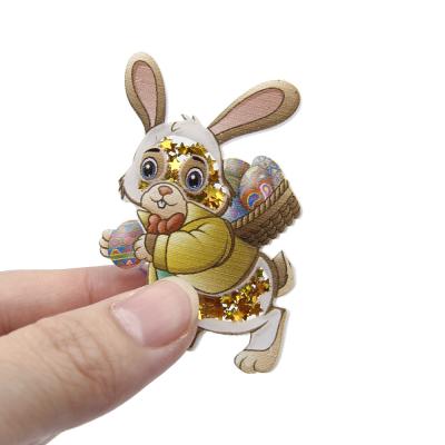 China Europe Flatback Lovely Rabbit Planar Model Acrylic Resin Shakers Craft Cartoon Resin For Key Chain for sale