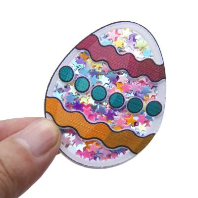 China Cartoon Acrylic Resin Egg Easter Europe Festival Planar Cartoon Resin Model With Flatback for sale