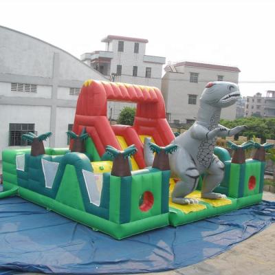 China PVC giant inflatable castle amusement park/inflatable trampoline dinosaur theme park for sale for sale